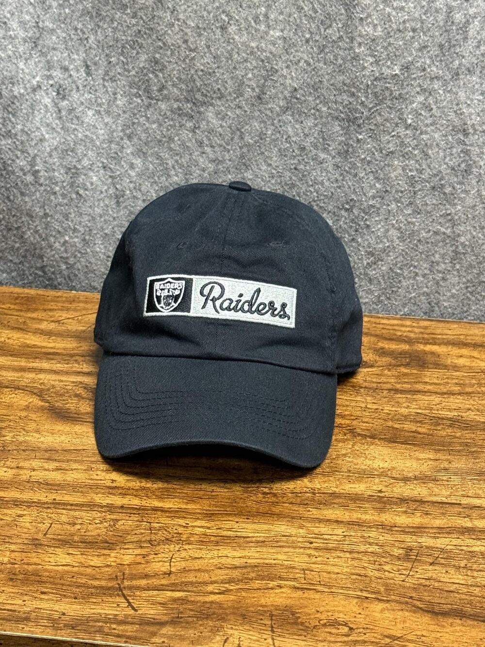 Raiders Hat Cap Strap Back Womens One Size Black NFL Football Team Apparel